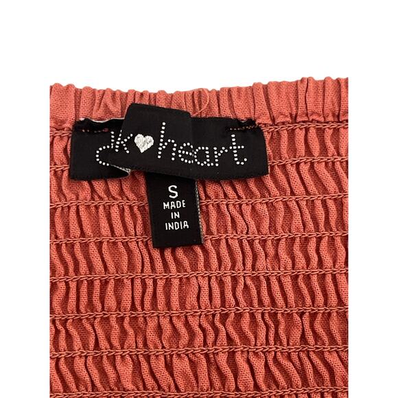 Derek Heart Clay Cotton Sundress Mini Summer Dress Junior Size Small Smocked - Picture 5 of 9